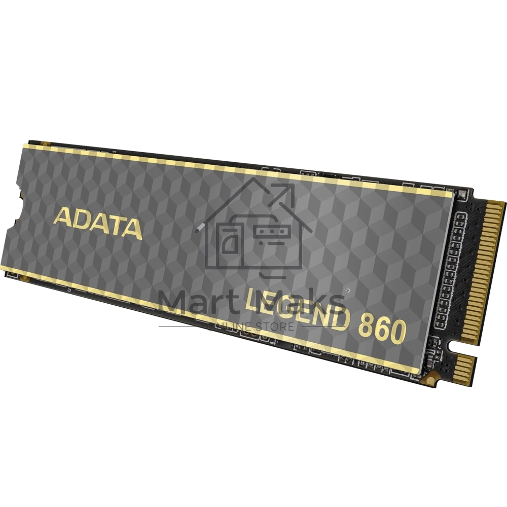 Накопитель SSD ADATA LEGEND 860, 2Tb, PCIe 4.0 x4, M.2 2280, NVMe, R/W 6000/5000, с радиатором