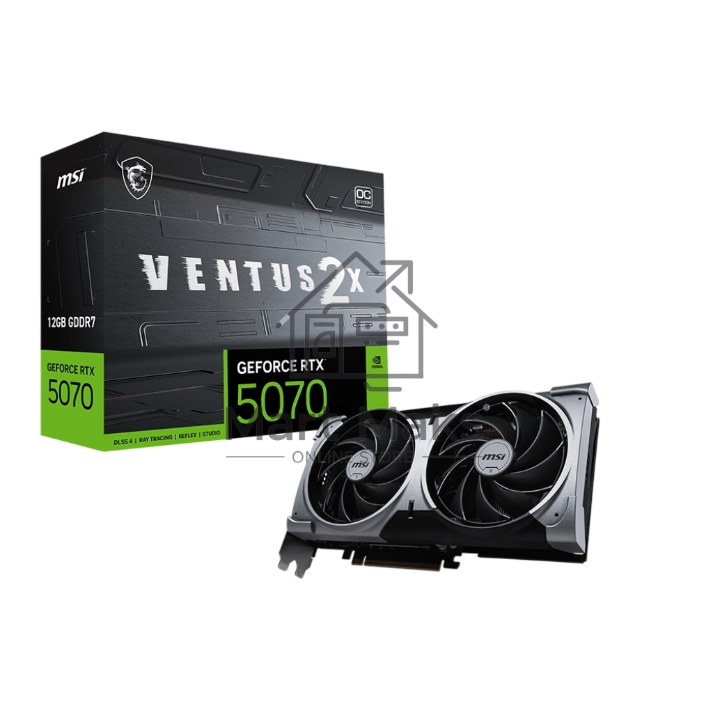 Видеокарта MSI RTX5070 12G VENTUS 2X OC RTX5070 PCI-E 5.0 GDDR7 2542/28000 HDMIx1 DPx3 HDCP Ret
