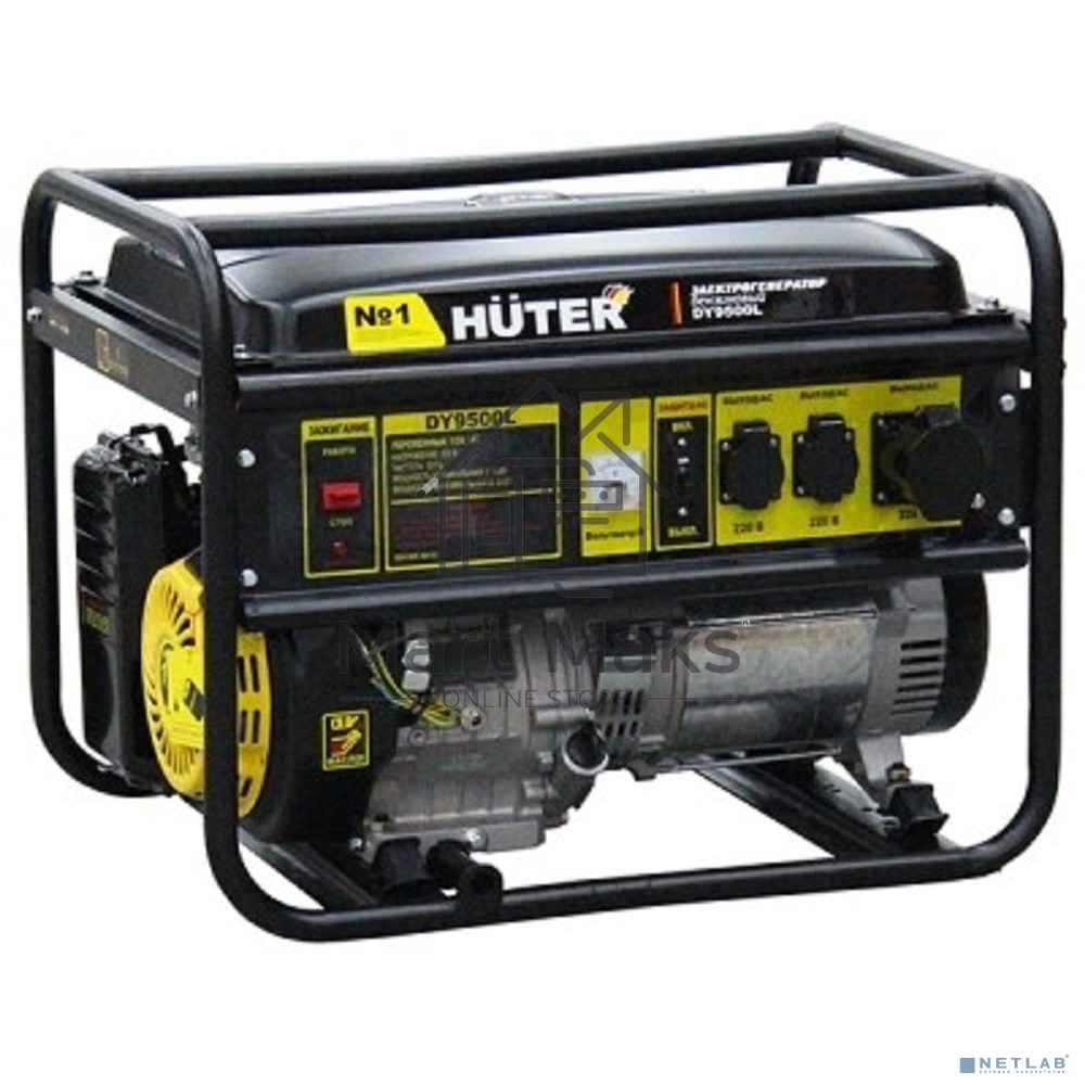 Электрогенератор бензиновый Huter DY9500L, 8 кВт, 91 дБ, 76 кг