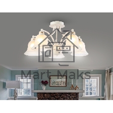 Светильник Ambrella light TR3050/5 WH/GD/FR белый/золото/белый матовый E27/5 max 40W D630*320