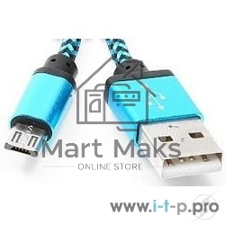 Кабель Gembird USB 2.0 Cablexpert CC-mUSB2bl1m, AM/microBM 5P, 1м, нейлоновая оплетка, алюминиевые разъемы, синий, пакет