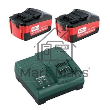 Набор аккумуляторов Metabo в + ЗУ 2 акк 4.0А·ч 18В+ЗУ ASC 30-36