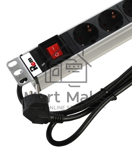 Аксессуар ЦМО Блок розеток Rem-16 с выкл., 8 Schuko, 16A, алюм., 19