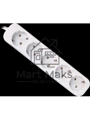 Удлинитель Defender E550 белый 5.0 м, 5 розеток 