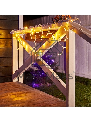 Гирлянда Neon-night Айсикл (бахрома) светодиодный, 1,8 х 0,5 м, белый провод, 230 В, диоды теплый белый, 48 LED