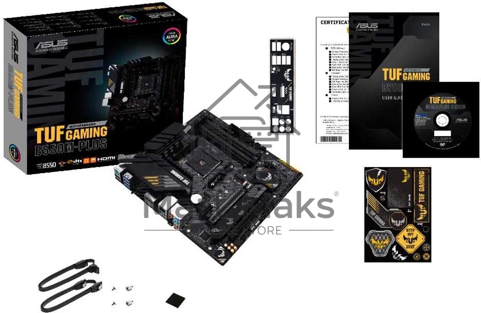 Материнская плата ASUS TUF GAMING B550M-PLUS, AM4, AMD B550, 4xDDR4, 4xSATA, 2xM.2, 1xPCIe 4.0 x16, 1xPCIe 3.0 x16, 1xPCIe x1, 1xHDMI, 1xDP, 1x 2.5Gb LAN, 4xUSB-A 3.2 Gen 1, 1xUSB-A 3.2 Gen 2, 2xUSB-A 2.0, 1xUSB-C 3.2 Gen 2, 5x3.5 мм, 7.1, mATX