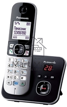 Телефон беспроводной (DECT) Panasonic KX-TG6821RUB (черный), автоответчик,определитель номера,телефонный справочник 120 зап.