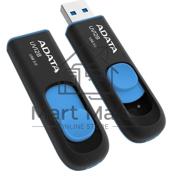 Флешка USB R/W ADATA R/W 32Gb UV128 AUV128-32G-RBE USB3.0 синий/черный