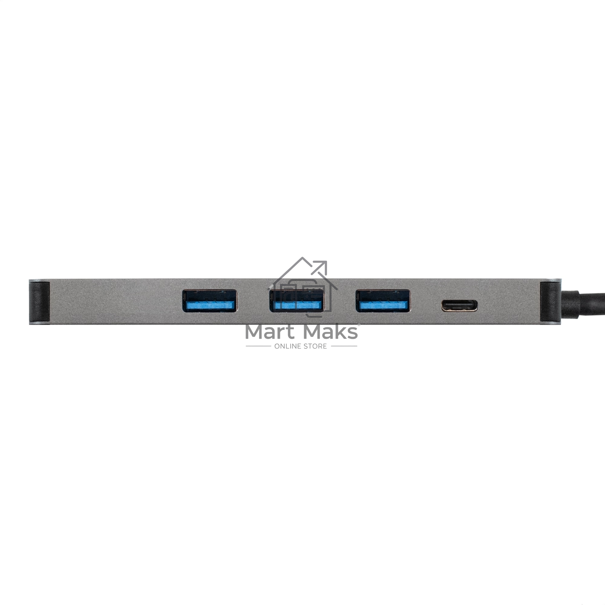 Док-станция ExeGate DUB-31C/PD/H (кабель-адаптер USB Type-C --> 3xUSB3.0 + PD 60W + HDMI 4K@30Hz, Plug&Play, серый)