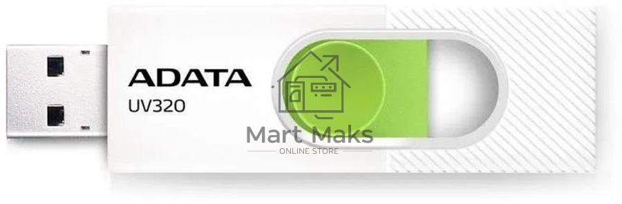 Флешка USB ADATA R/W 64GB USB 3.2 Gen1 AUV320-64G-RWHGN белый/зеленый