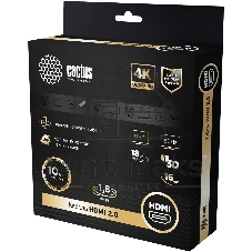 Кабель аудио-видео Cactus CS-HDMI.2-1.8 HDMI (m)/HDMI (m) 1.8м. позолоченные контакты черный