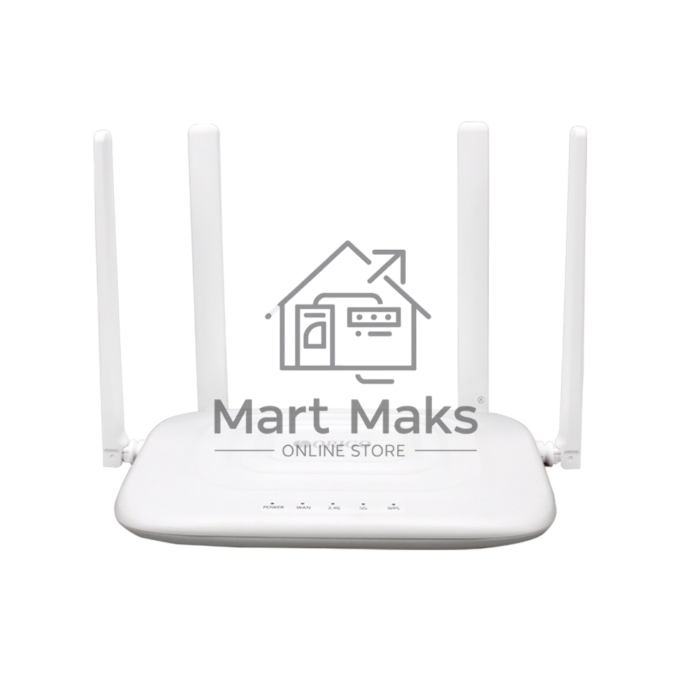 Беспроводной двухдиапазонный маршрутизатор AC1200, 1x1000Base-T WAN, 3x1000Base-T LAN, 4 внешние антенны 5 dBi