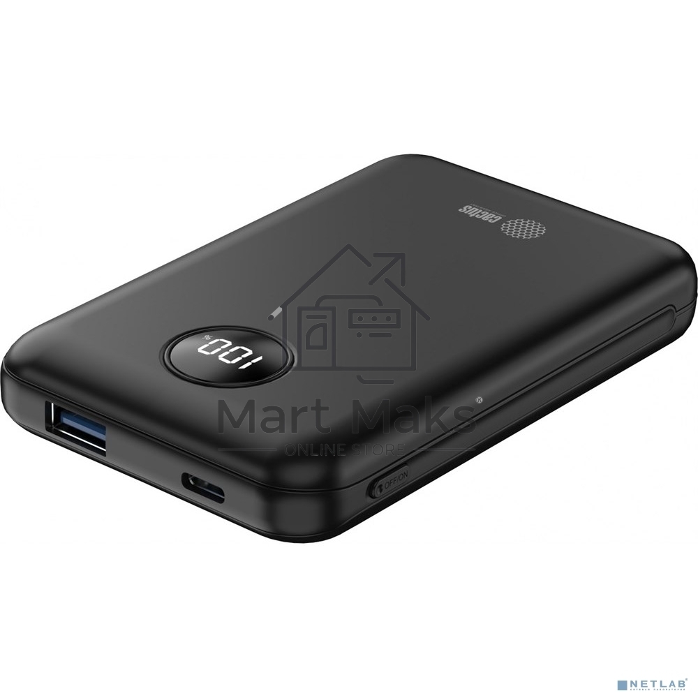 Портативный аккумулятор Cactus CS-PBFSOA-10000 10000mAh 22.5W 4.5A USB-A/USB-C черный