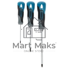 Набор отверток Gross 12166 3 шт, PH S2, трехкомпонентная рукоятка PH0, PH1, PН2