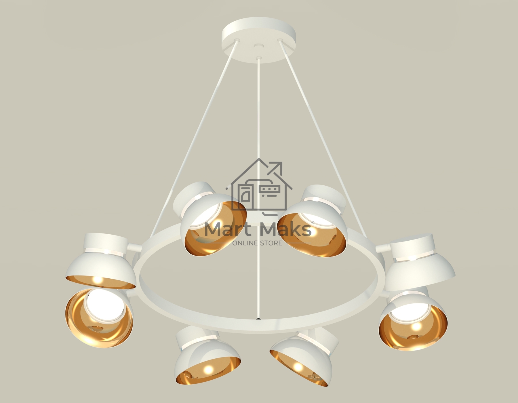 Светильник Ambrella light XB9195101/8 SWH/PYG/CL белый песок/золото желтое полированное/прозрачный GX53 (C9195, N8144)