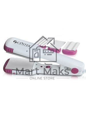 Выпрямитель Centek CT-2005 (бел/роз) 35Вт, гофре, 4 насадки, LED индикатор, широкие пластины