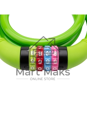 Тросовый кодовый замок взломостойкий для велосипедов и колясок Четыре сезона 100 см зеленый 79-0203