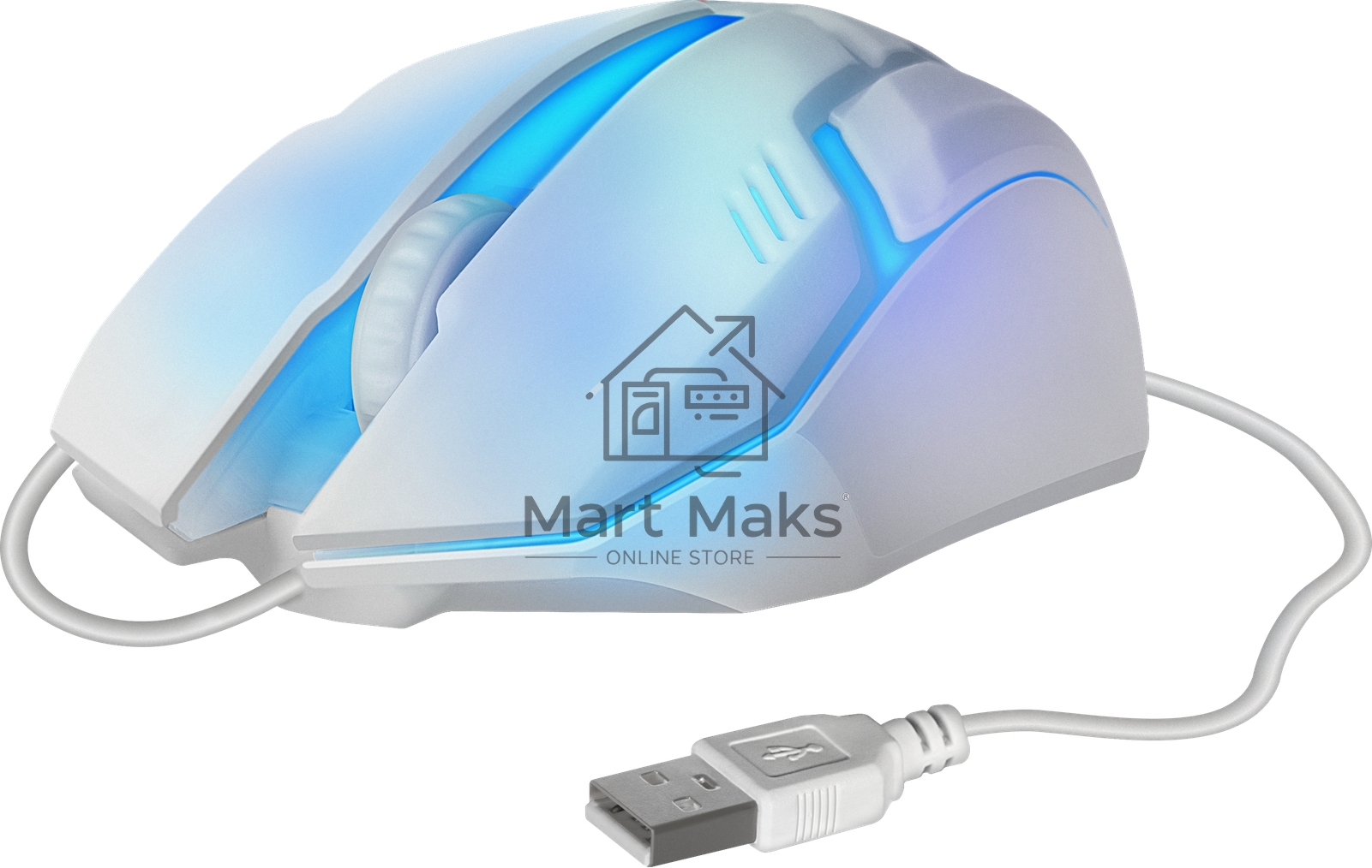 Мышь проводная Defender Cyber MB-560L белый, 1200 dpi, USB, кнопки - 3