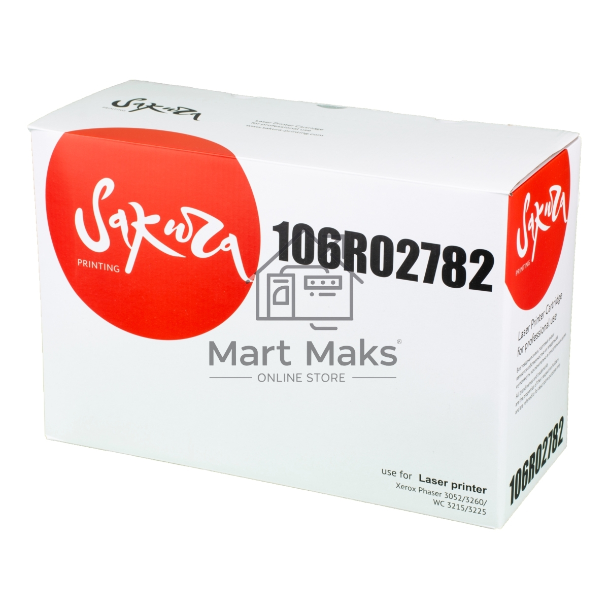 Картридж лазерный Sakura 106R02782 для Xerox Phaser 3052/3260, WC 3215/3225, черный, 6 000к. (в комплекте 2 шт.)