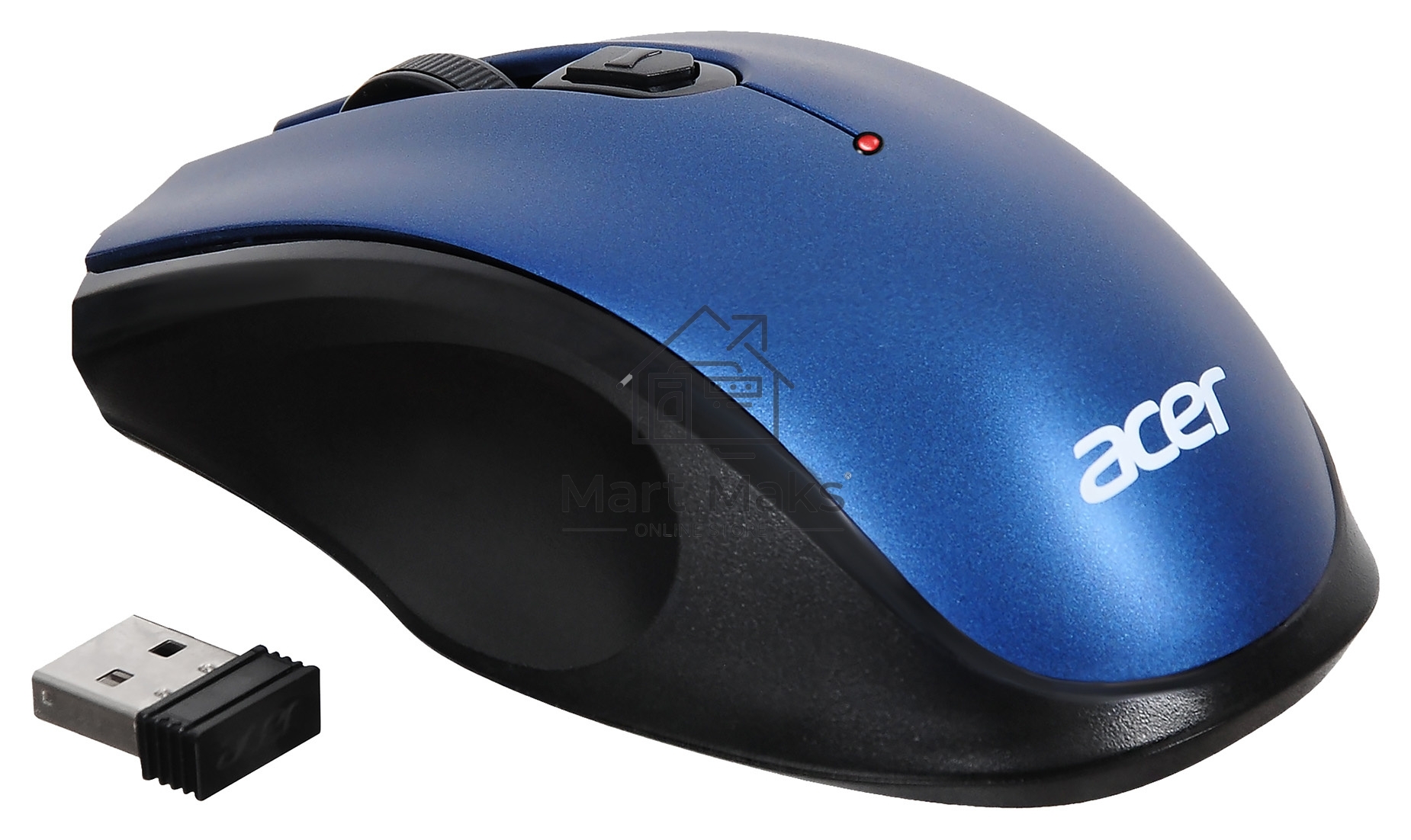 Мышь беспроводная Acer OMR031 черный/синий, 1600 dpi, радиоканал, USB, кнопки - 4