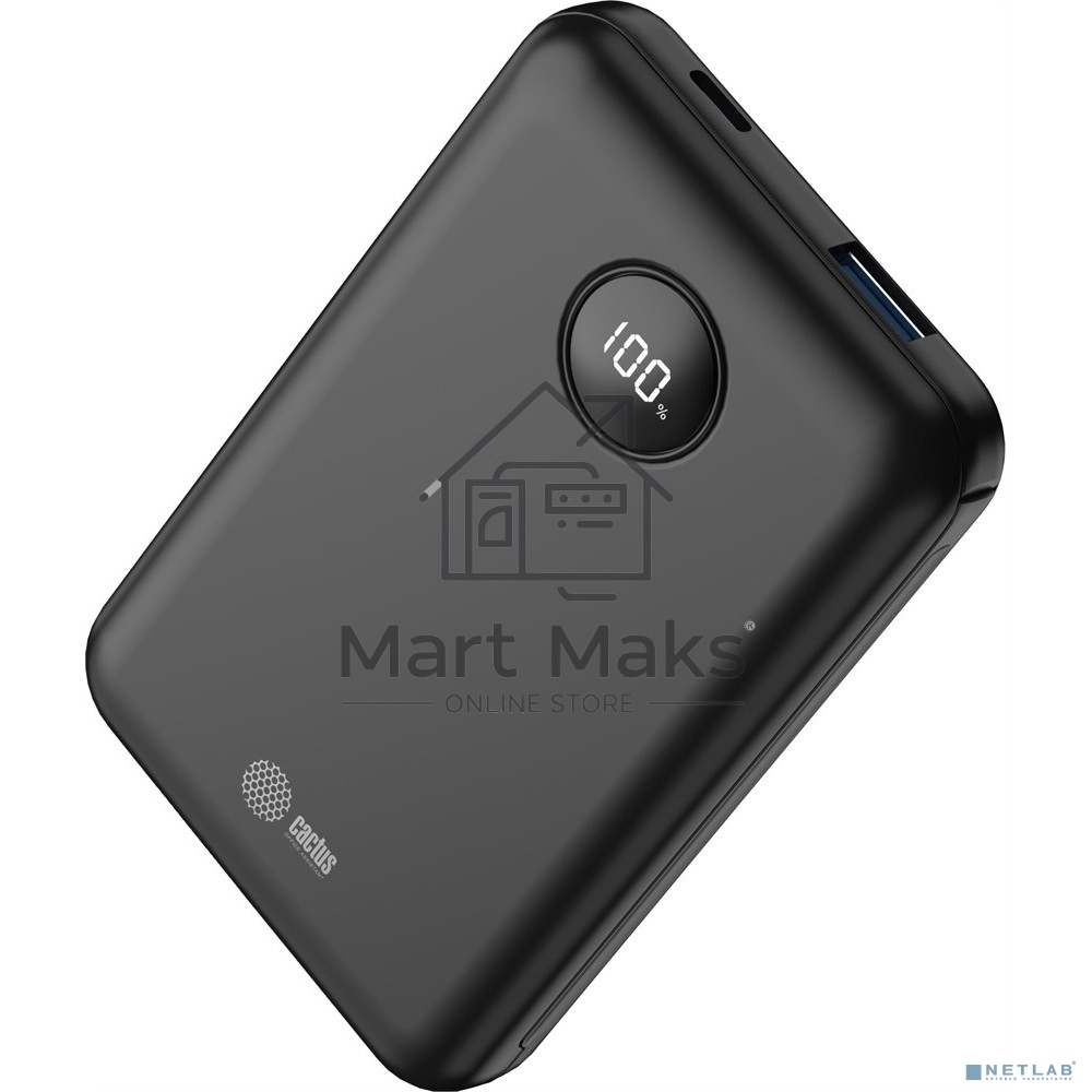 Портативный аккумулятор Cactus CS-PBFSOA-10000 10000mAh 22.5W 4.5A USB-A/USB-C черный