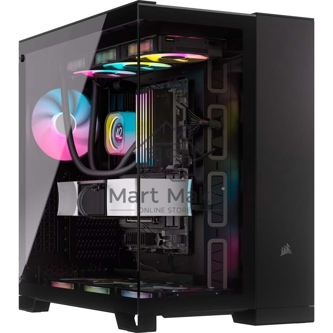 Компьютерный корпус без блока питания Corsair 6500X, Midi-Tower, TG, no fan, 4xUSB-A 3.2, 1xUSB 3.2 Type-C, E-ATX, ATX, mATX, mITX черный