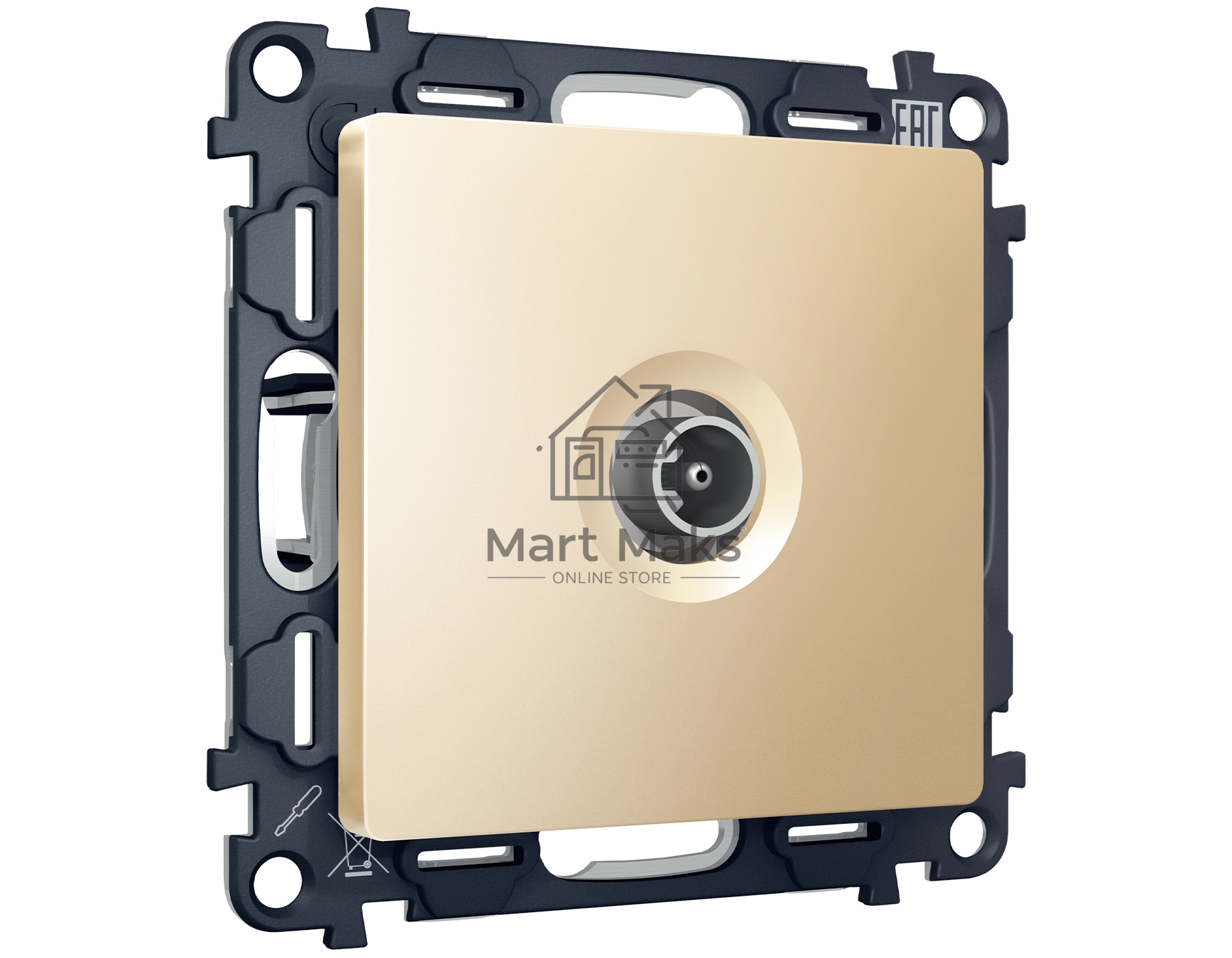 Комплект механизма TV розетки оконечной ALFA Шампань 50-870 MHz 1dB QUANT (AP6130, VM202) MA613010
