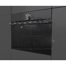 Духовой шкаф Gorenje BCM4058B, компактный, функция СВЧ, 50 л, макс. температура 275 градусов, электронное управление, дисплей, Wi-Fi, MultiFlow 360, AirFry, динамическая система охлаждения DC+, быстрый нагрев, цвет черный