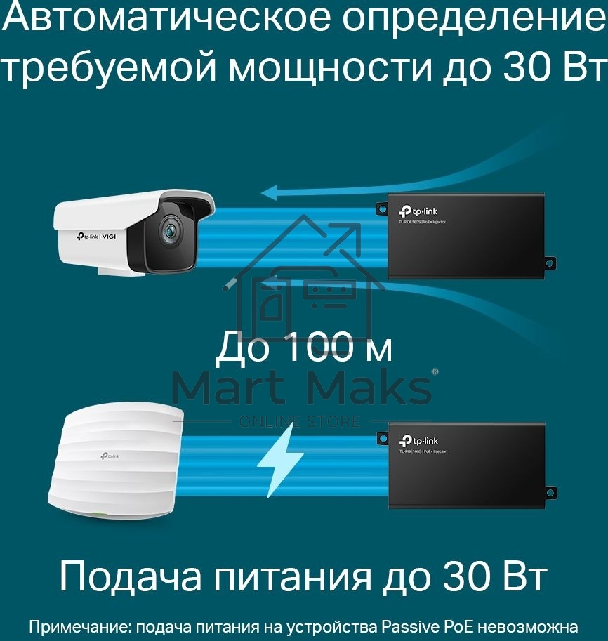 Инжектор PoE Gigabit PoE Injector, 802.3af/at compliant