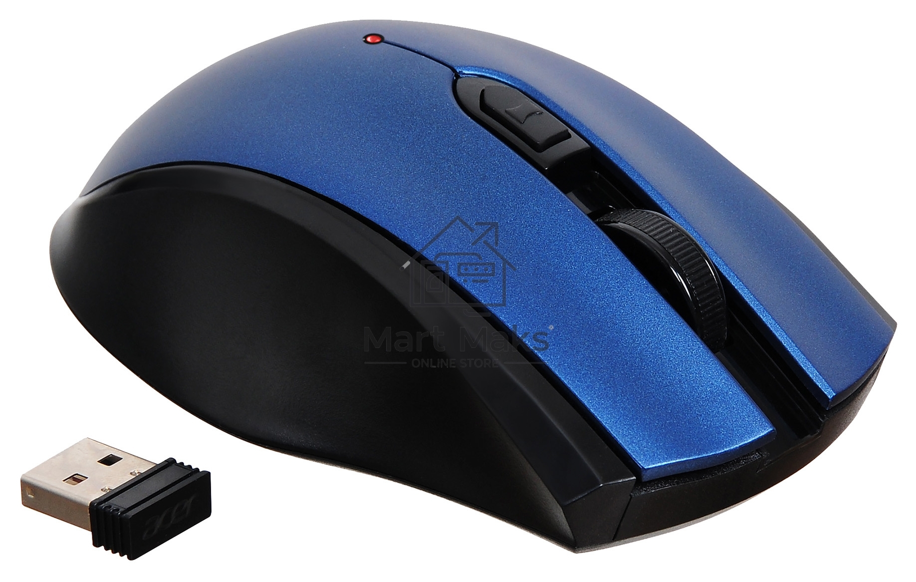 Мышь беспроводная Acer OMR031 черный/синий, 1600 dpi, радиоканал, USB, кнопки - 4