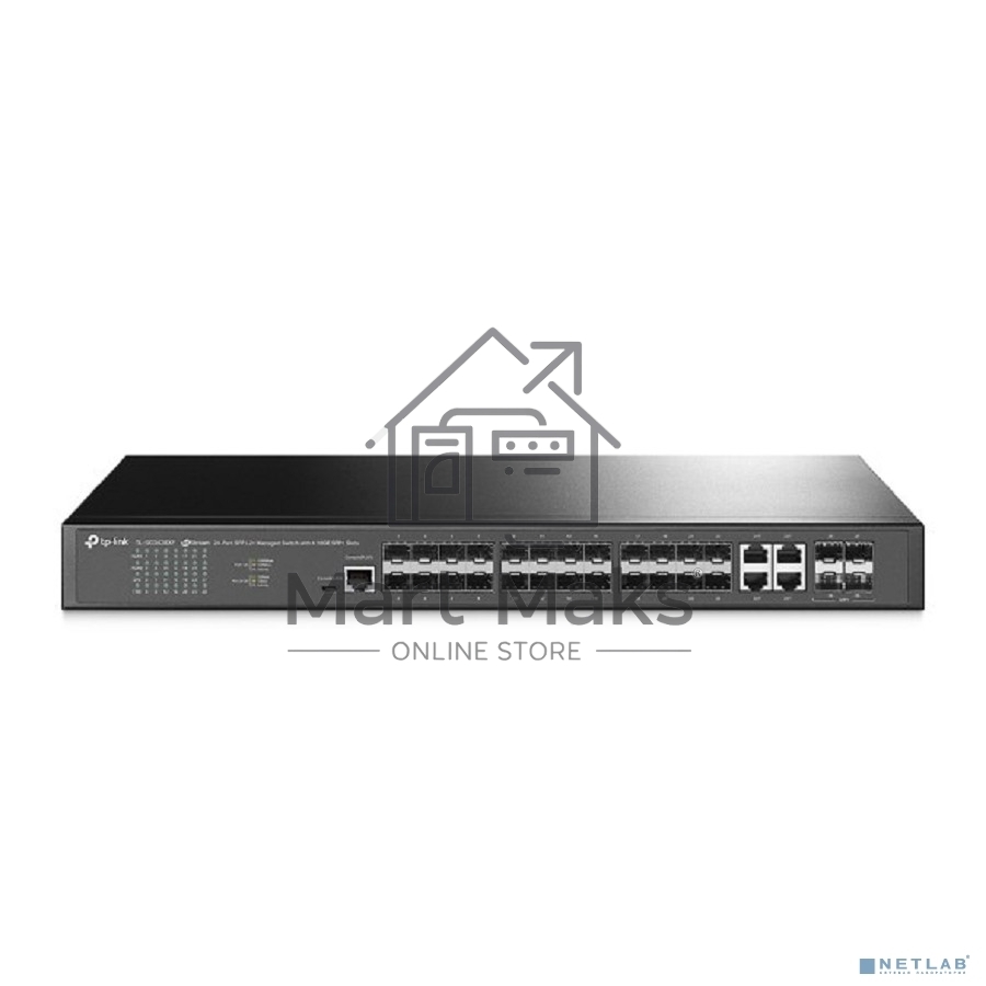 Коммутатор TP-Link JetStream 24-портовый управляемый SFP уровня 2+, 20 гигабитных SFP-портов и 4 гигабитных комбинированных порта SFP/RJ45