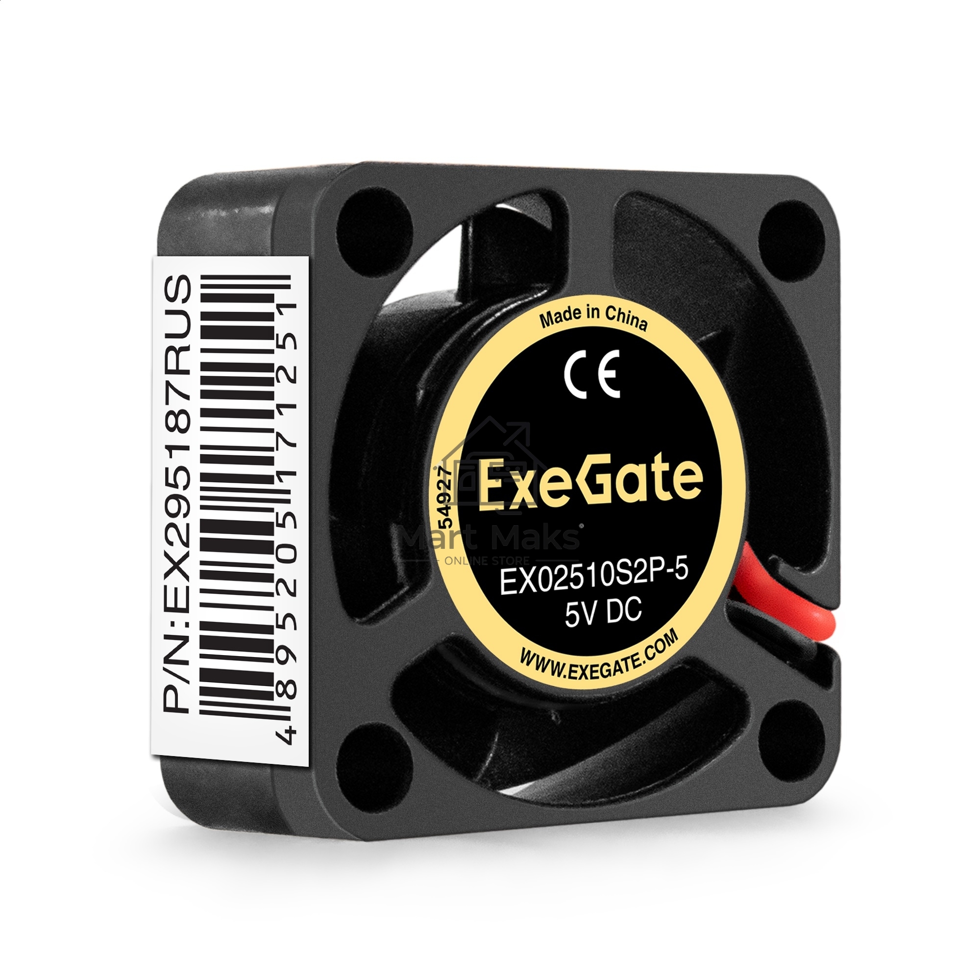 Вентилятор для корпуса ExeGate EX02510S2P-5 черный, 25 мм, 10000 об/мин, 22 дБ, 2 pin