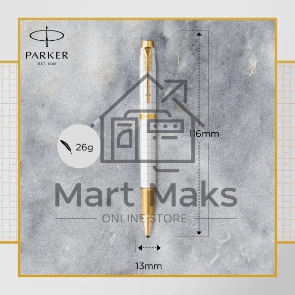 Ручка роллер Parker IM Premium T318 (CW2143646) Pearl GT F, черные чернила, подарочная коробка