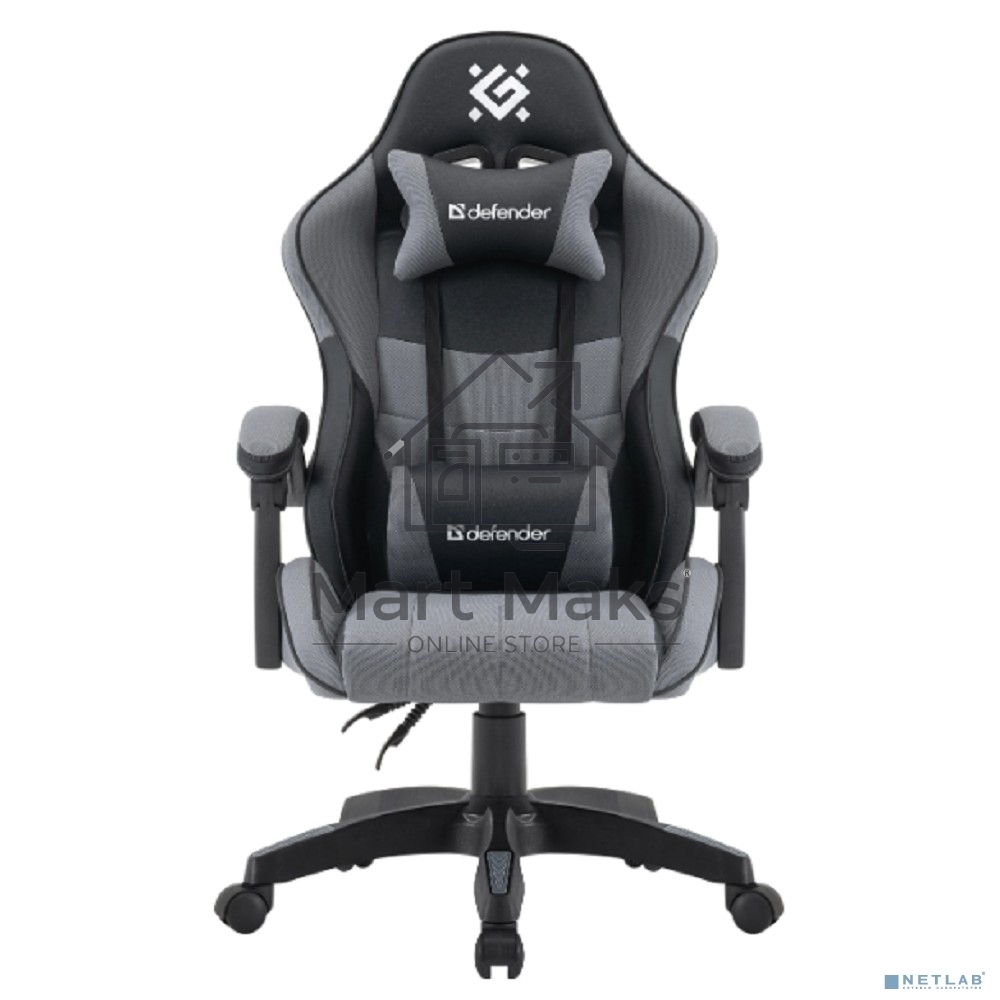 Кресло игровое Defender STRIDER черный/серый, PU, 64056