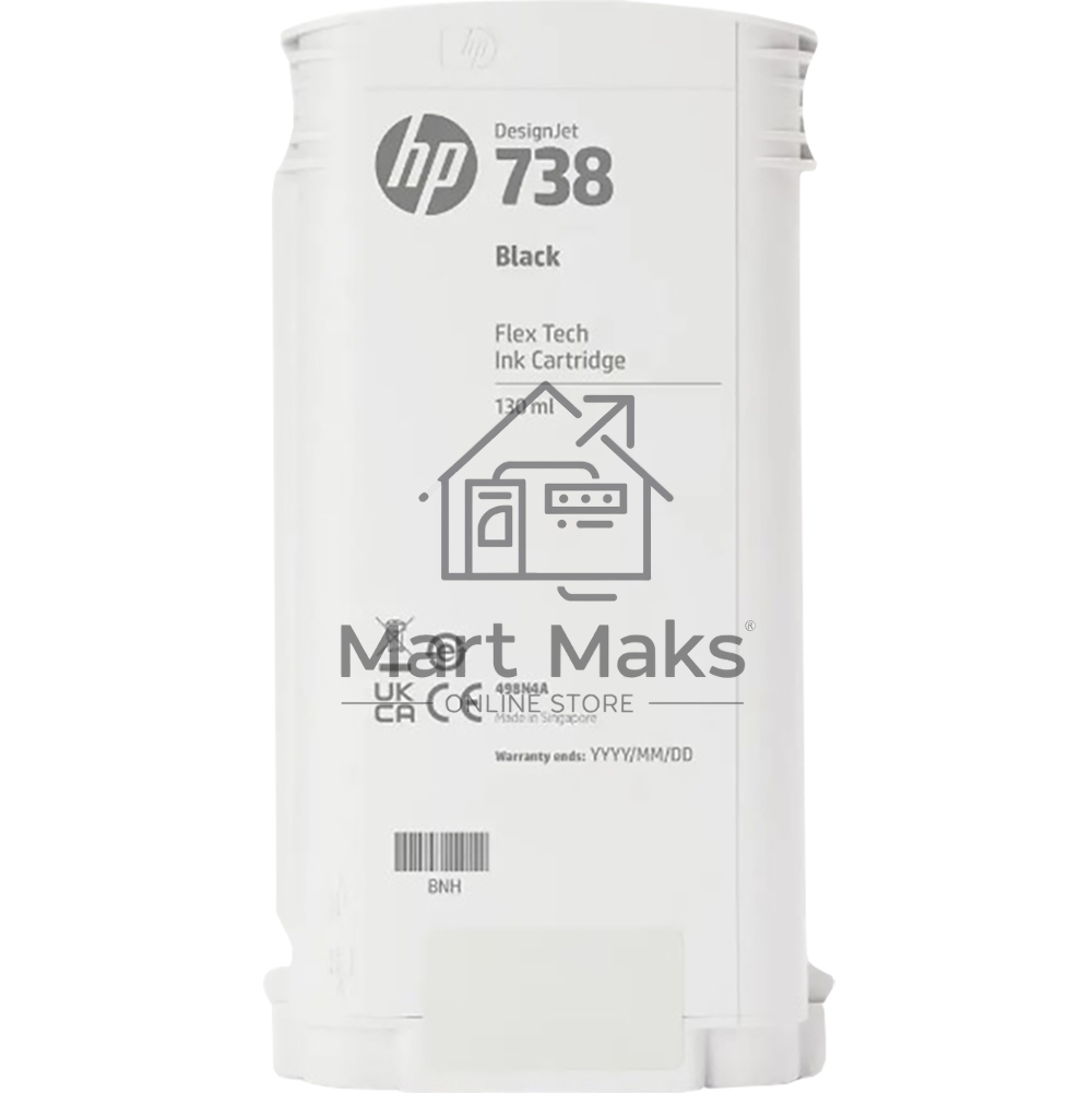 Картридж HP 738 для HP DesignJet T850, T950 MFP,Black, 130ml (ориг) 498N4A