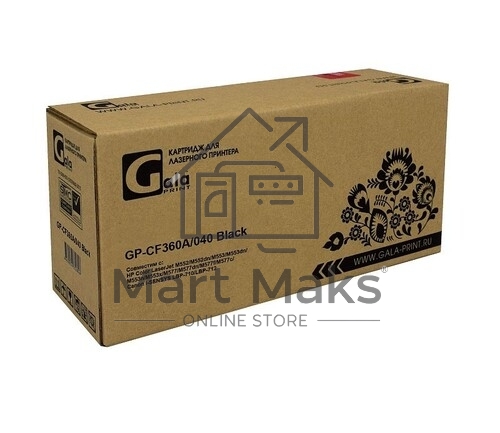Тонер GalaPrint GP-CF360/CF380/CF400/CF410/CF450/CF530/CF540/CE400/CE410 для принтеров HP CLJ M154/M180/M181/M252/M254/M274/M277/M280/M281/M351/M375/M377/M451/M452/M475/M476/M477/M551/M552/M553/M570/M575/M577/M652/M653/M681/M682 черный 500гр (H108) PET Фас РФ (химический)