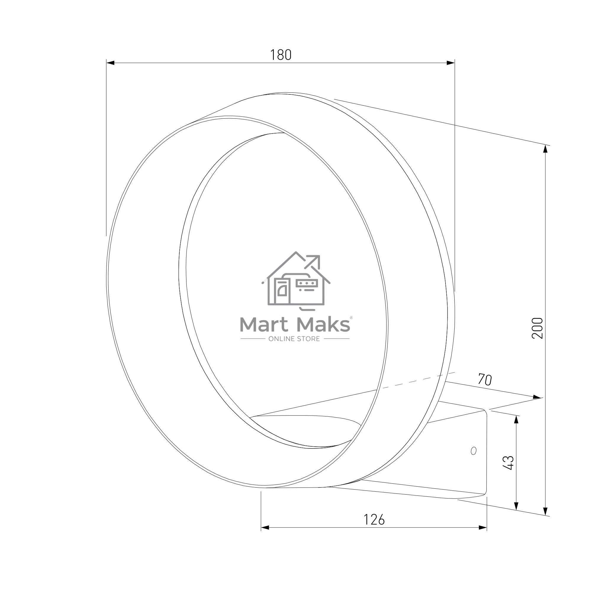 1710 TECHNO LED / Светильник садово-парковый со светодиодами Ring чёрный