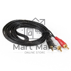 Кабель аудио ExeGate EX-CCA-458-1.8 (3.5mm Jack M/2xRCA M, 1,8м, позолоченные контакты)