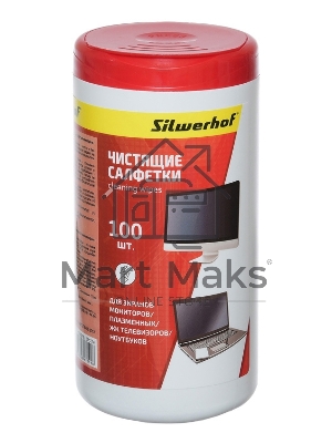 Салфетки Silwerhof 671214 для экранов мониторов/плазменных/ЖК телевизоров/ноутбуков туба 100шт влажных Салфетки Silwerhof 671214 для экранов мониторов/плазменных/ЖК телевизоров/ноутбуков туба 100шт влажных