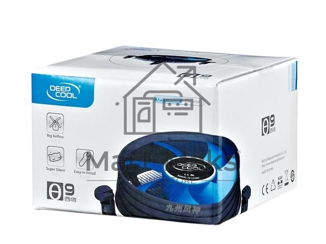 Кулер для процессора DEEPCOOL THETA 9 черный/синий, 92 мм, 2000 об/мин, 27.6 дБ, 3 pin, 65 Вт