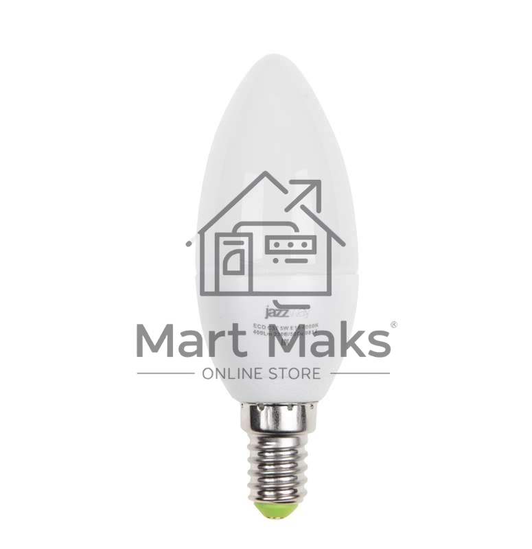Лампа светодиодная PLED-ECO-C37 5Вт свеча 4000К белый E14 400лм 220-240В JazzWay 1036865A