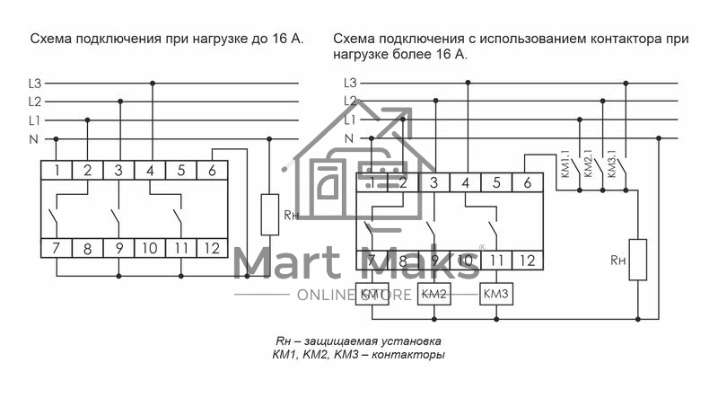 Переключатель фаз PF-431 (с приоритетной фазой; монтаж на DIN-рейке 35мм 3х400/230+N 3х16А IP20) F&F EA04.005.001