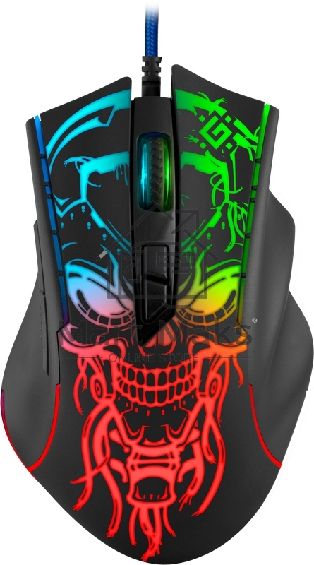 Мышь проводная Defender Bulletstorm GM-928 черный, 7200 dpi, USB, кнопки - 7