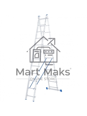 Лестница, 2 х 12 ступеней, алюминиевая, двухсекционная, Россия Сибртех