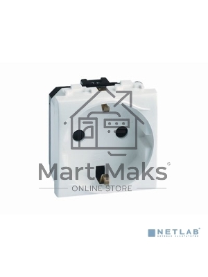 Розетка 1-м СП Brava 2мод. защ. шторки с заземл. красн. ДКС 76482R