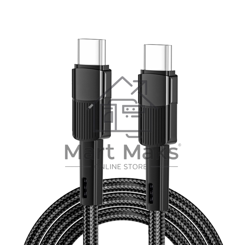 Кабель Rexant Type-C – Type-C, 5A, 100Вт, 1м, в черной нейлоновой оплетке