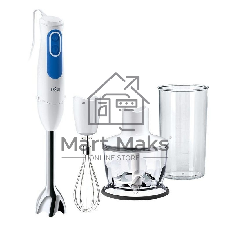 Блендер погружной Braun MQ 3035 WH Sauce 700Вт белый/синий