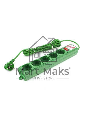 Фильтр-удл. Power Cube PC 3м 5р, зел. 10А/2,2кВт