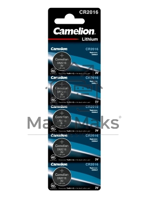 Элемент питания литиевый Camelion CR CR2016 BL-5 (блист.5шт)