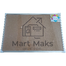 Доска офисная 654005-02 пробковая, 60х90см, 1 секция, 1 рабочая поверхность, алюминиевая рамка, карт